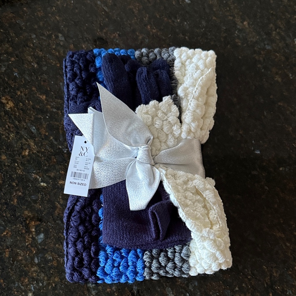 New York & Company Blue and White Knit Set